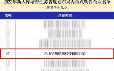喜报｜飞力达旗下子公司华东信息入围2022年江苏省规划布局内重点软件企业